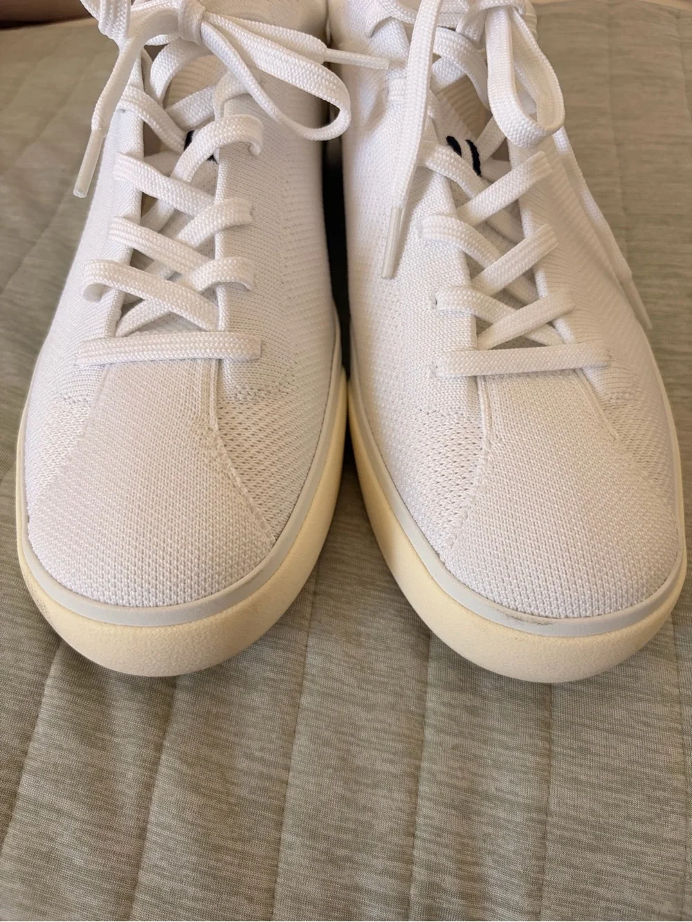Rothy's Women's White Knit Lace-Up Sneakers (barely worn)